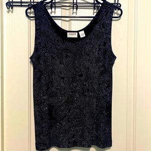 Chico’s Travels Black sleeveless top size 2